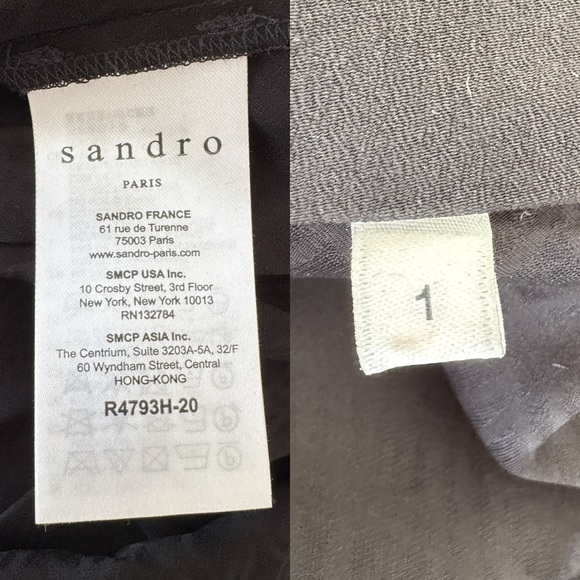 SANDRO • OBI Wrap-Effect Checked Voile Mini Dress in Black - Picture 13 of 16